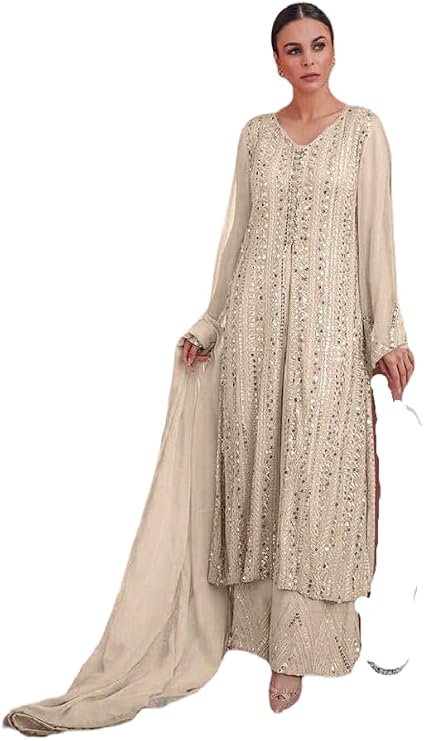 Women's Salwar Kameez Straight Suit Traditional Indian Pakistani Ready To Wear Dress