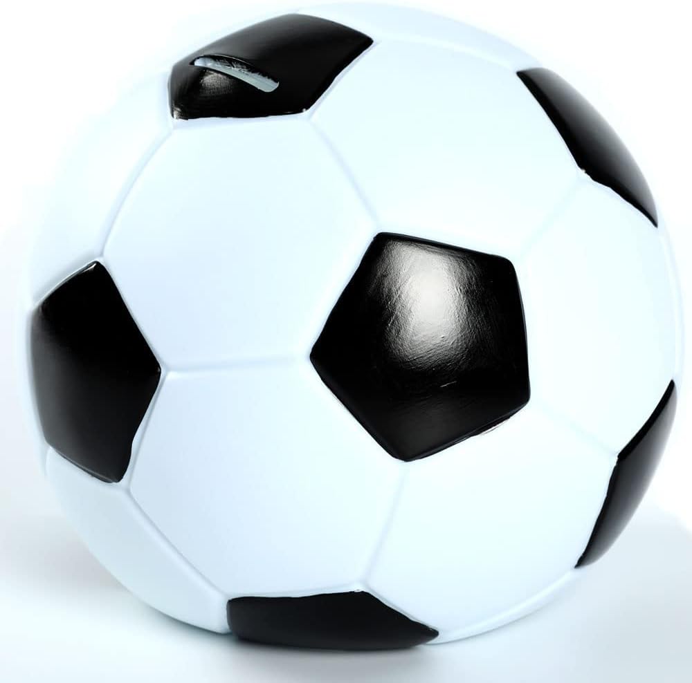 H&W Football Piggy Bank for Boys Girls,Shatterproof Coin Bank, Small Football Sport Themed Money Bank for Kids, Best Money Box Gifts for Christmas Brithday