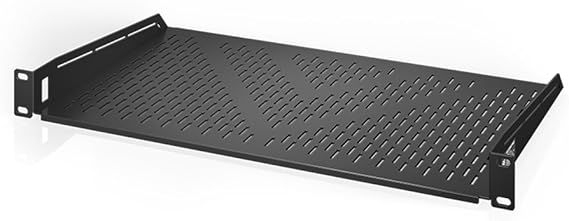 AC Infinity Vented Cantilever 1U Universal Rack Shelf, 10" Deep, for 19 Equipment Racks. Heavy-Duty 2.4mm Cold Rolled Steel, 60lbs Capacity
