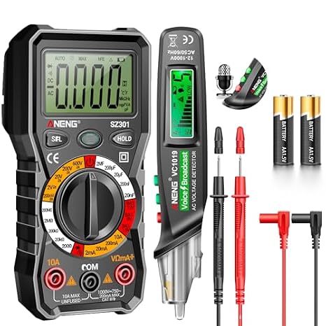 ANENG Multimeter Tester,Non Contact Voltage Tester,Amp Ohm Volt Meter,Voice Broadcast Voltage Tester Pen,Measures Current, AC/DC Voltage,Capacitance, Resistance, Continuity Diodes Electrical Tools