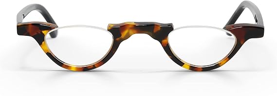 eyebobs Topless Unisex Premium Readers, Tokyo Tortoise Front with Black Temples, 2.00 Magnification