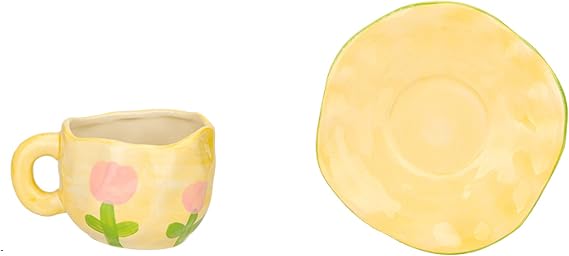 Mug Coffee Cup Funny Mugs Coffee Mug Mug Hand Pinch Ceramic Water Cup Ins Wind Household Pottery Cup Coffee Cup Set Ceramic Cup,Tulip Coffee Cup And Saucer