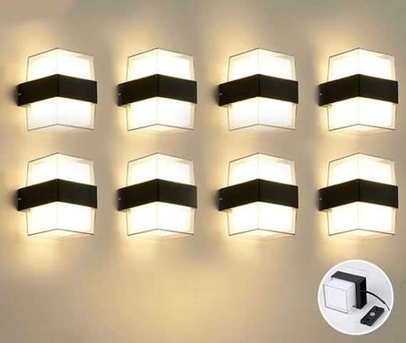Duvar lambası Modern Led Işık 12W 3200K Gün Işığı Su Geçirmez Duvar Aplik iç&dış Mekan Aydınlatma (8 ADET) [Enerji Sınıfı F]