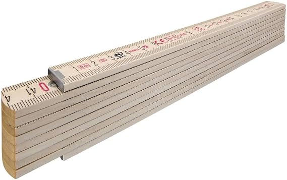 STABILA 14348 Wooden Folding Ruler Type 407 N 2 m Natural Metric Scale
