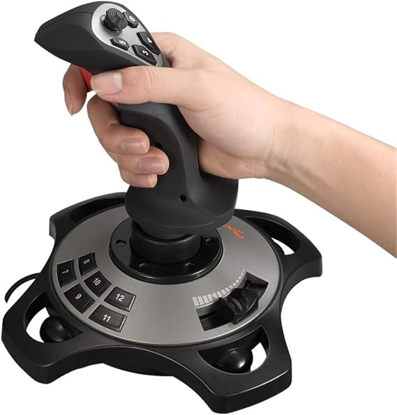 PC Joystick, USB Gaming Controller, Flight Stick Simulation Game, Realistic Vibration Feedback and Throttle, Firm Smooth Feel