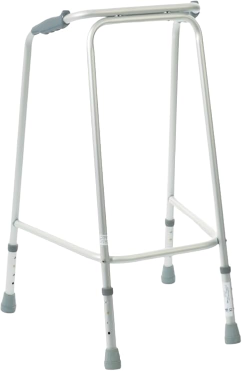 Walking Frame Ultra Narrow, Lightweight Aluminium, Height Adjustable (No Wheels), Ergonomic Hand Grips, Non-Slip Ferrules S63209.M - Medium