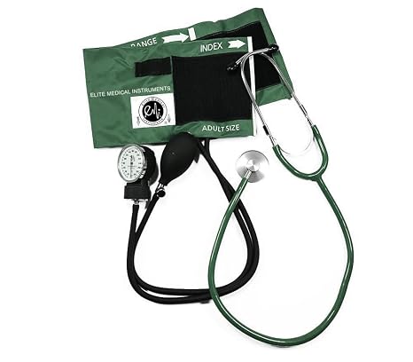 EMI Blood Pressure and Basic Single Head Stethoscope Kit - Hunter Green #300