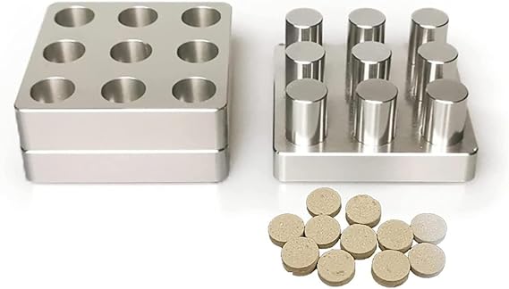 Manual 9 Hole Tablet Press Machine Pill Press Machine DIY Milk Tablet Punch Press Mold Candy Pill Molding Tool Maker 0.3 inches 8 mm