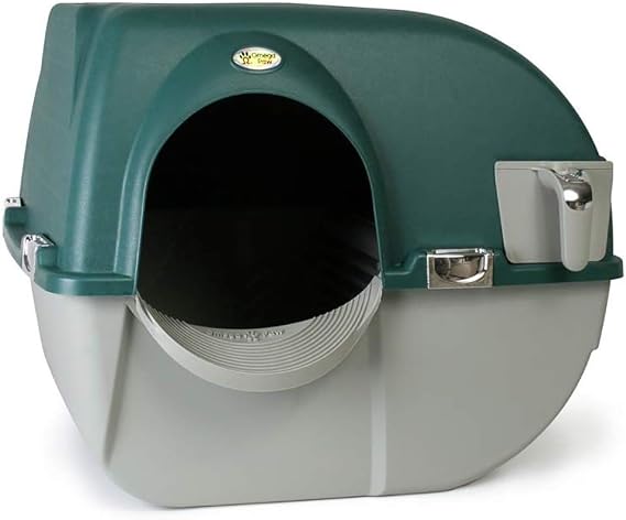 Omega Paw Premium Roll 'N Clean Sifting Litter Box, Large, Forest Green