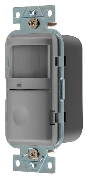 Hubbell Wiring Systems WS2000GY Lighting Controls, Occupancy/VAC Ancy Sensors, Wall Switch, Passive Infrared Technology, 120/277 VAC, Gray