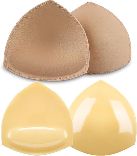 Double-Sided Sticky Bra Inserts 1 Pair with Non-Sticky Push up Bra Inserrs 1 Pair- Self Adhesive Boob Bra Pad insert
