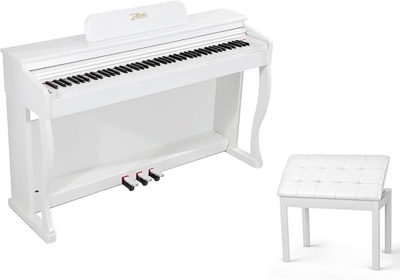 Digital Piano 88 Key Weighted Keyboard Piano, Duet Piano Bench with Storage