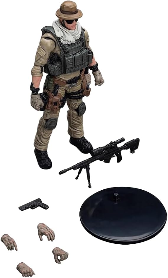 1:18 Scale Articulated Special Forces Soldier Action Figure, Vintage Army Men Playset with Military Weapons Accessories, Creative Decor & Gift for Hobbyists