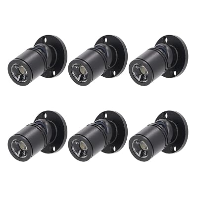 Dimmable 12V LED Mini Spotlights for Display - 1.5W Warm White 3000K, Small Spotlights for Displays with Dimmer, Black - Set of 6