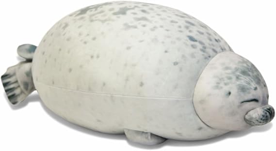 Seal Pillow Stuffed Animals Seal Plush Chubby Blob Seals stuffed cotton plush animal toy Huggable Plush Seals Pillow Soft Animal Cute Ocean Pillows Pets Grey(20CM) (White)
