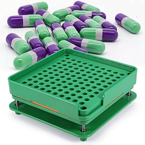 Capsule Filling Machine for 00# Capsules, Manual Capsule Filler 100 Holes Capsule Filler Plate Effective for Small Batch Processing, Suitable for Small Factory