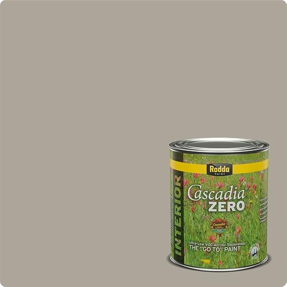 Rodda Paint CASCADIA ZERO Interior Semigloss Low VOC Paint & Primer in One, Quart, Mushroom