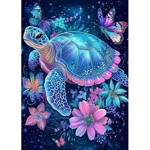 Yanfairy Turtle Diamond Art Painting Kits for Adults, Full Drill Diamond Dots Paintings for Beginners, Round 5D Paint with Diamonds Pictures Gem Art Painting Kits DIY Crafts Kits 12x16inch
