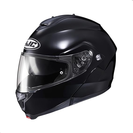 HJC C91 Solid Modular Motorcycle Helmet with HJ-17 Pinlock Shield, DOT Approved (Black, Large)