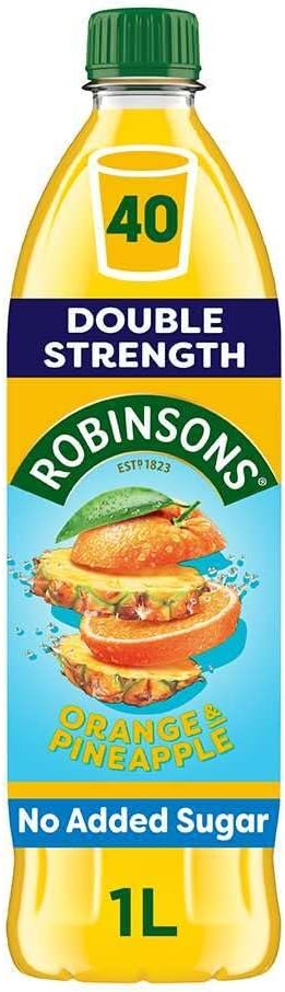 Robinsons Fruit Squash Double Strength Orange & Pineapple No Added Sugar 1L