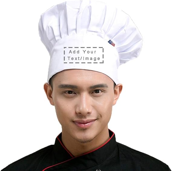 Personalized Custom Chef Hat Adjustable Elastic Baker Kitchen Cooking Chef Cap Embroidered or Print Text & Logo