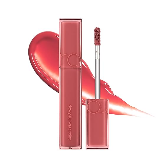 rom&nd DewyFul Water Tint | Hydrating Lip Stain | Long Lasting Wear | Korean Lip Tint | High Shine | Non Sticky Glossy Finish | 01 In Coral | 0.18 oz