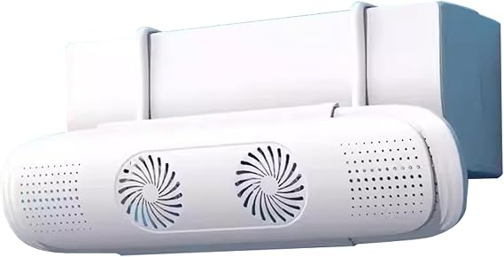 Adjustable Air Conditioner Deflector, Portable Air Conditioners Retractable Air Conditioner Wind Deflector, Rotatable Double Fan Blade, for Enhancing Air Circulation Inside