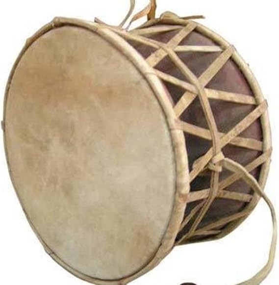Damaru Hand Held Drum Wooden Nepali Folk Instrument Authentic Design Hand Carved Damaru Drum for Fun, Musical Instrument for All Age Groups of Musicians - Gift Party Supplies Birthday Party, DM-45