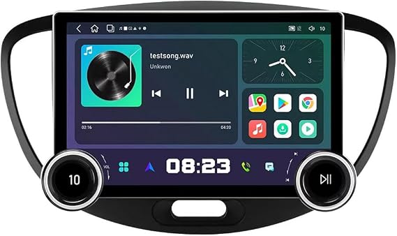 4+64G for Hyundai I10 Radio 2008-2012 Android 13 Car Stereo 10.1" Touchscreen Wireless Carplay Android Auto GPS Navigation with Free Reverse Camera