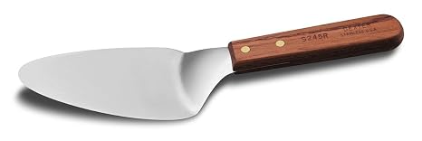 Dexter-Russell 19760 Pie Knife, 5" Triangular Stainless Steel Blade, Stiff Design with Flexible Edge, Rosewood Handle, Made in USA, Durable Dessert and Pastry Server, Classic Kitchen Serving Tool