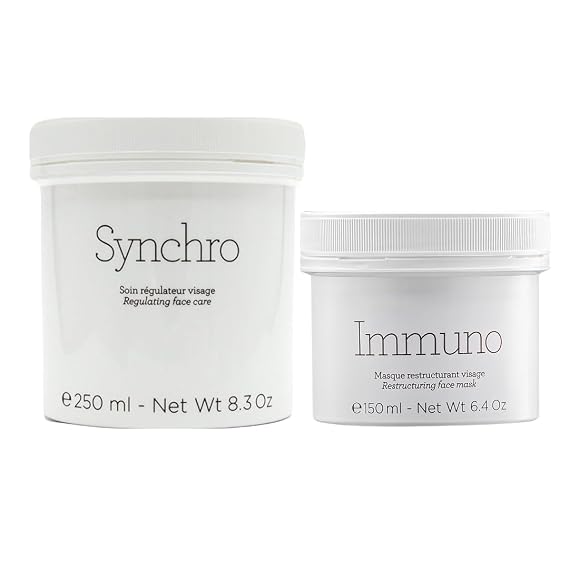 Gernetic Synchro Regulating Face Cream 250ml/8.3oz + Immuno Restructuring Face Mask 150ml/6.4oz - Hydrating Skincare Duo Set for All Skin Types