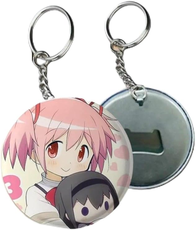 Puella Magi Madoka Magica Anime Buton Açacaklı Rozet Anahtarlık 44 Mm, 8741356874651