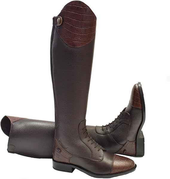 Rhinegold De-Luxe Leather Laced Riding Boot-8(42)-Calf 0-BRN