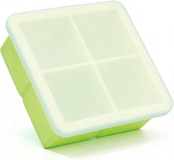 Ice Cube Tray with Lid, Stackable Silicone Ice Trays for Freezer, Easy Pop Out, BPA Free for Cocktail, Coffee, Soup, Food, RV, Kitchen