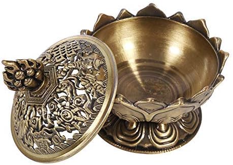 Incense holder, incense 6.9 x 7 cm decoration, incense (bronze)