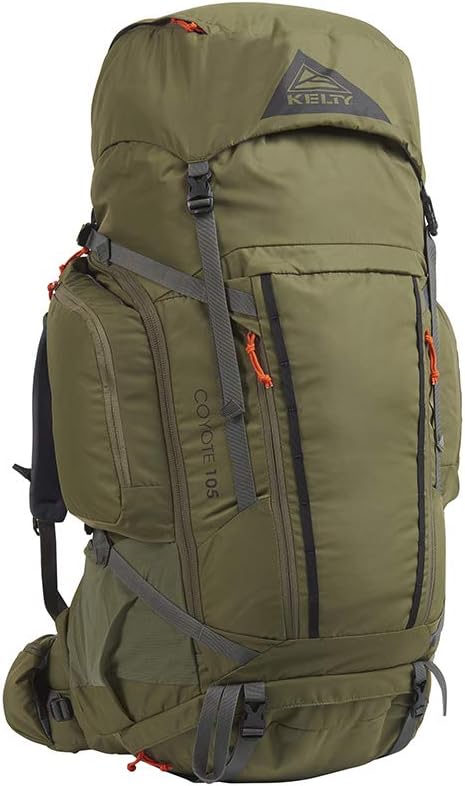 Kelty Coyote 60-105 Liter Internal Frame Backpack - Hiking, Backpacking, Travel, Hydration Compatible, Fully Adjustable (105L / Dark Olive)