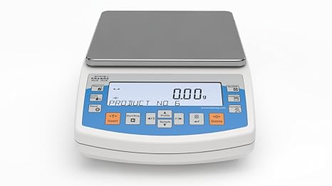 PS 6000.R2 Precision Balance: 6000g, LCD Display, Stainless Steel Pan, Smart, Lab Use