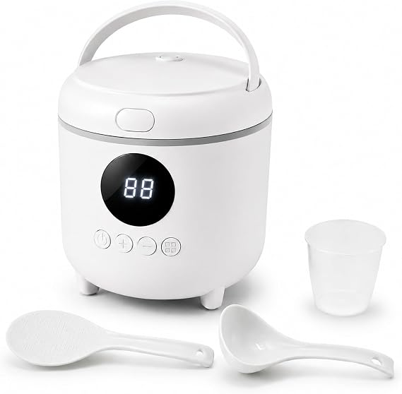 Small Rice Cooker, 3-Cups Uncooked/ 6-Cups Cooked, White