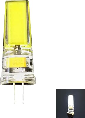 5W G4 LED Bulb,Bi-Pin Base,COB Light Bulbs Lamps ACDC 12V Cold White 5700k-6000k 400LM Super Bright,40W Halogen Bulb Equivalent,360 Beam Angle,Non Dimmable,for Kitchen Lighting,Pack of 1