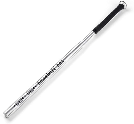Baseball Bat Alloy Steel with Carry Bag Home Car Self Safe Batting Practice Silver