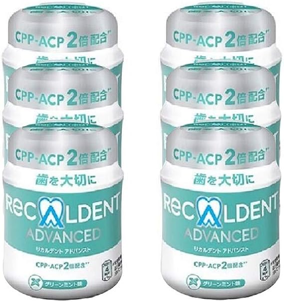 Mondelliz Japan Co., Ltd. Dental Hospital Recardent Gum, Bottle Type, 4.9 oz 140 g, Set of 6, Green Mint Flavor