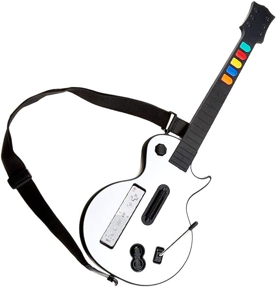 NBCP Wii Wireless Guitar Controller for Guitar Hero and Rock Band 2 (Wii/Wii U Compatible, Excludes Rock Band 1) with Strap