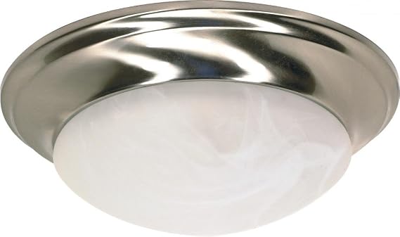 Nuvo Lighting 60/283 One Light Flush Mount, Brushed Nickel/Alabaster Glass, 12" Flush
