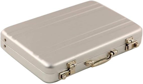 1/6 Aluminum Alloy Suitcase Briefcase Model Miniature for Dollhouse Accessories - Silver