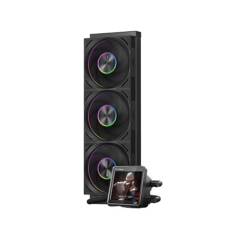 PCCOOLER DT360 360mm AIO CPU Cooler with 3.4-Inch LCD, Black
