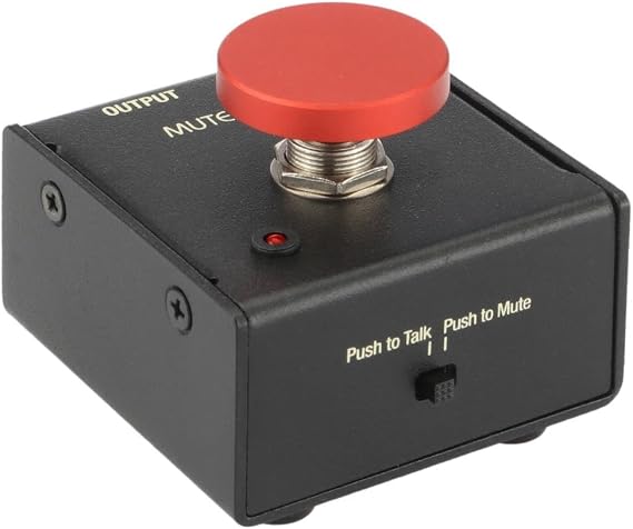 Momentary Microphone Mute/Talk Button, Push-to-Talk or Push-to-Mute | LED Indicator, Desktop or Footswitch Use, for Dynamic & Condenser Mics for Podcast, Online Meetings, Live by Lectronify