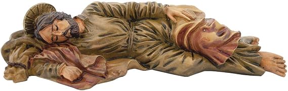 Statue of Sleeping St. Joseph | Patron Saint of The Universal Church, Unborn Children, Fathers, Workers, Travelers, Immigrants, and a Happy Death | 6 inches long 1.5 inches tall