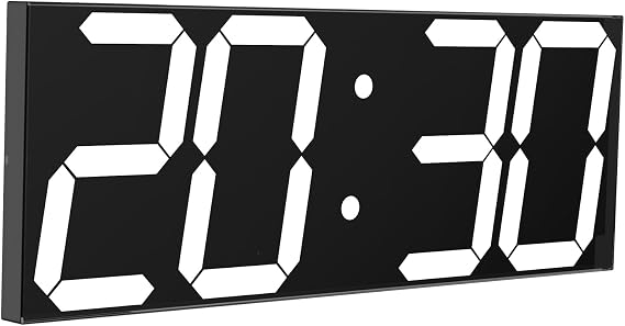 CHKOSDA LED Clock Digital Clock Large Wall Clock with 18 Inch LED Display, Countdown Clock with 8 Adjustable Brightnesses, 16 Alarm Settings, 12/24 Hour Display, Temperature and Calendar Display