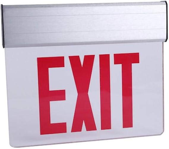 Commercial Electric 120-Volt to 277-Volt with Ni-Cad 4.8-Volt Edge Lit Integrated LED Red Exit Sign 1005183469