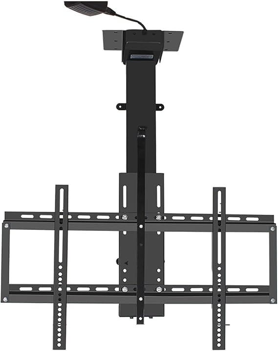 Universal TV Stand, Motorized Ceiling TV Mount, Monitor Bracket, Electric TV Lift with Remote Control and Memory Setting, for 32-75in TVs Up to 60kg/132s